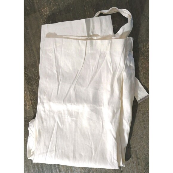 Calvin Klein White 3/4 Wide Leg With Belt Size M Linen Rayon Blend Women's Pants - Picture 3 of 9